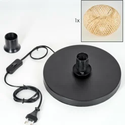 Luminaires Scandinaves-hofstein Bauro Lampe à poser 25 cm Noir, 1 lumière