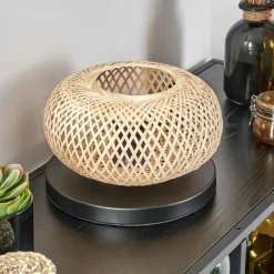 Luminaires Scandinaves-hofstein Bauro Lampe à poser 25 cm Noir, 1 lumière