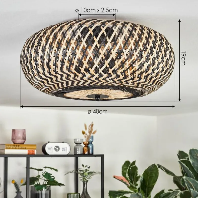 Luminaires Scandinaves-hofstein Bauro Plafonnier 40 cm Noir, 3 lumières