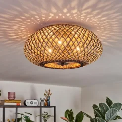 Luminaires Scandinaves-hofstein Bauro Plafonnier 40 cm Noir, 3 lumières