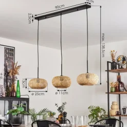 Luminaires Scandinaves-hofstein Bauro Suspension Noir, 3 lumières