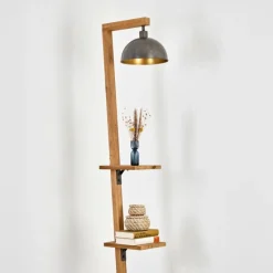 Luminaires Antiques-hofstein Baval Lampadaire Écru, Nickel vieilli, 1 lumière