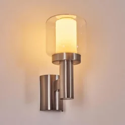 hofstein Beira Lampe murale d´extérieur, Applique murale Nickel mat, 1 lumière