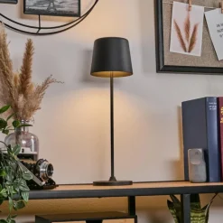 hofstein Belece Lampe de table d'extérieur, Lampe à poser LED Noir, 1 lumière