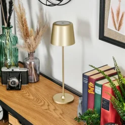 Lampes Dorées-hofstein Belece Lampe de table d'extérieur, Lampe à poser LED Or, 1 lumière