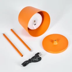 hofstein Belece Lampe de table d'extérieur, Lampe à poser LED Orange, 1 lumière