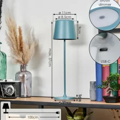 hofstein Belece Lampe de table d'extérieur, Lampe à poser LED Bleu, 1 lumière