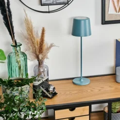 hofstein Belece Lampe de table d'extérieur, Lampe à poser LED Bleu, 1 lumière