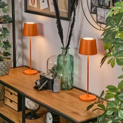hofstein Belece Lampe de table d'extérieur, Lampe à poser LED Orange, 1 lumière