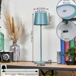 hofstein Belece Lampe de table d'extérieur, Lampe à poser LED Bleu, 1 lumière