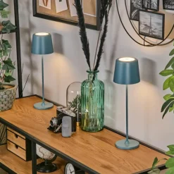 hofstein Belece Lampe de table d'extérieur, Lampe à poser LED Bleu, 1 lumière