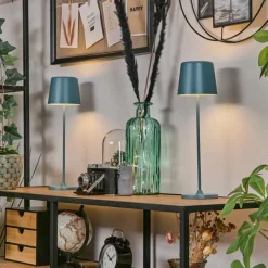 hofstein Belece Lampe de table d'extérieur, Lampe à poser LED Bleu, 1 lumière