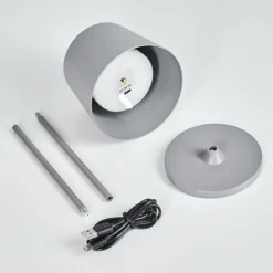 hofstein Belece Lampe de table d'extérieur, Lampe à poser LED Gris, 1 lumière