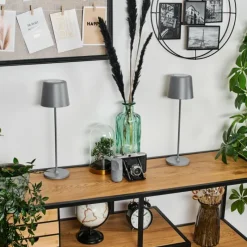 hofstein Belece Lampe de table d'extérieur, Lampe à poser LED Gris, 1 lumière