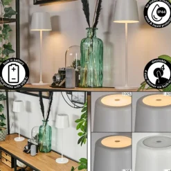 hofstein Belece Lampe de table d'extérieur, Lampe à poser LED Blanc, 1 lumière