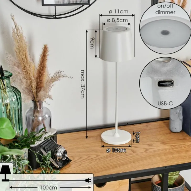 hofstein Belece Lampe de table d'extérieur, Lampe à poser LED Blanc, 1 lumière