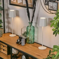 hofstein Belece Lampe de table d'extérieur, Lampe à poser LED Blanc, 1 lumière