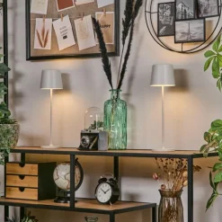 hofstein Belece Lampe de table d'extérieur, Lampe à poser LED Blanc, 1 lumière