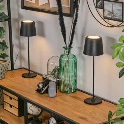 hofstein Belece Lampe de table d'extérieur, Lampe à poser LED Noir, 1 lumière