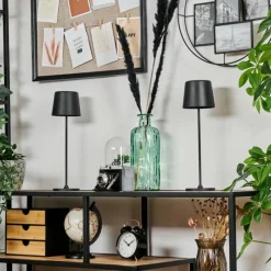 hofstein Belece Lampe de table d'extérieur, Lampe à poser LED Noir, 1 lumière