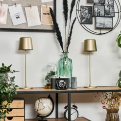 Lampes Dorées-hofstein Belece Lampe de table d'extérieur, Lampe à poser LED Or, 1 lumière