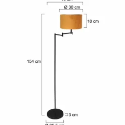 Lampes En Tissu-Luminaires Steinhauer Bella Lampadaire Noir, 1 lumière