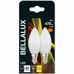 BELLALUX ® Lot de 2 LED E14 4,9 watt 2700 kelvin 470 lumen