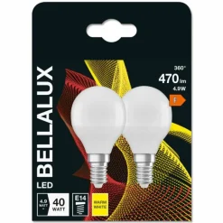BELLALUX ® Lot de 2 LED E14 4,9 watt 2700 kelvin 470 lumen