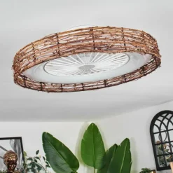 hofstein Benasal Plafonnier, Ventilateur de plafond lumineux Écru, Blanc, 1 lumière, Télécommandes