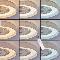 hofstein Benasal Plafonnier, Ventilateur de plafond lumineux LED Blanc, 1 lumière, Télécommandes