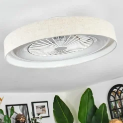 hofstein Benasal Plafonnier, Ventilateur de plafond lumineux LED Blanc, 1 lumière, Télécommandes