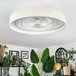 hofstein Benasal Plafonnier, Ventilateur de plafond lumineux LED Blanc, 1 lumière, Télécommandes