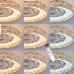 hofstein Benasal Plafonnier, Ventilateur de plafond lumineux LED Blanc, 1 lumière, Télécommandes