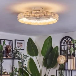 hofstein Benasal Plafonnier, Ventilateur de plafond lumineux LED Blanc, 1 lumière, Télécommandes