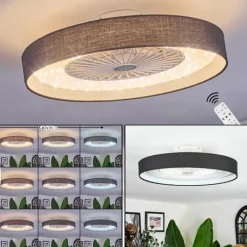 hofstein Benasal Plafonnier, Ventilateur de plafond lumineux LED Blanc, 1 lumière, Télécommandes