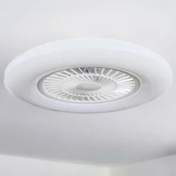 hofstein Benesal Plafonnier, Ventilateur de plafond lumineux LED Blanc, 1 lumière, Télécommandes