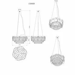 Luminaires Globo Lighting Benjamin Lustre Chrome, 8 lumières* Lustres