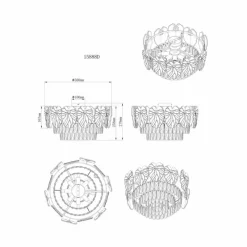 Luminaires Globo Lighting Benjamin Plafonnier Chrome, 8 lumières* Plafonniers
