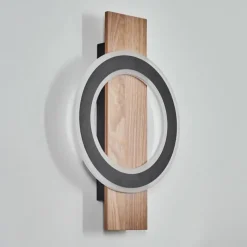 Luminaires Scandinaves-hofstein Besperia Applique murale LED Couleur bois, Noir, 1 lumière