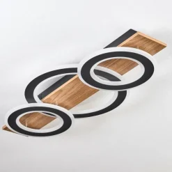 Luminaires Scandinaves-hofstein Besperia Plafonnier LED Couleur bois, Noir, 1 lumière