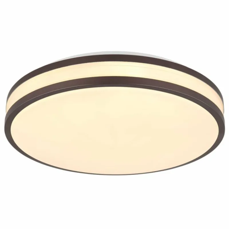 Luminaires Globo Lighting Betha Plafonnier LED Brun, Blanc, 1 lumière, Télécommandes, Changeur de couleurs* Éclairage Led