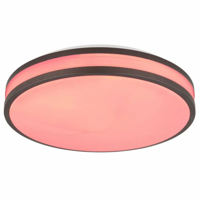 Luminaires Globo Lighting Betha Plafonnier LED Brun, Blanc, 1 lumière, Télécommandes, Changeur de couleurs* Éclairage Led