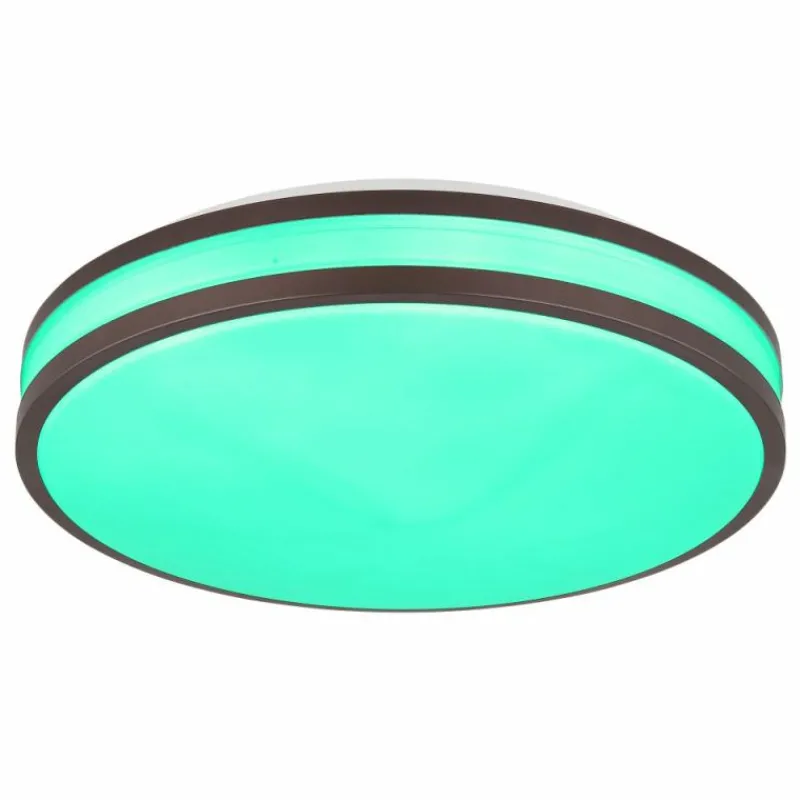 Luminaires Globo Lighting Betha Plafonnier LED Brun, Blanc, 1 lumière, Télécommandes, Changeur de couleurs* Éclairage Led