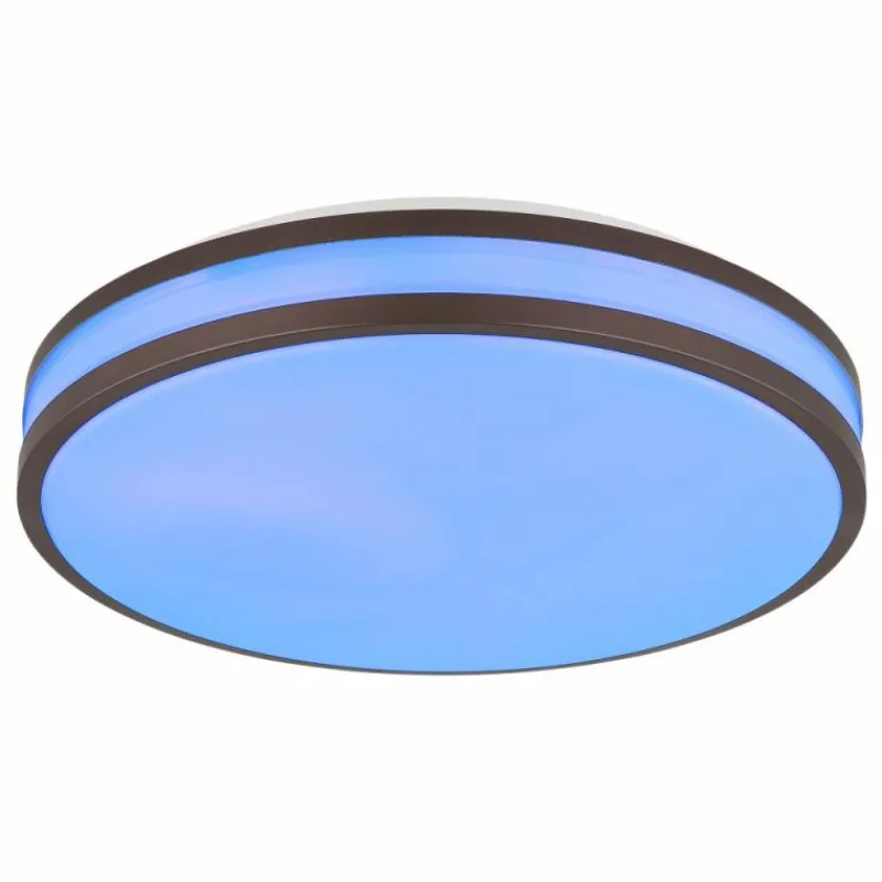 Luminaires Globo Lighting Betha Plafonnier LED Brun, Blanc, 1 lumière, Télécommandes, Changeur de couleurs* Éclairage Led