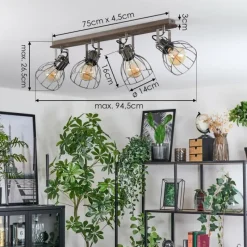 hofstein Bitterroot Plafonnier Gris, Écru, 4 lumières