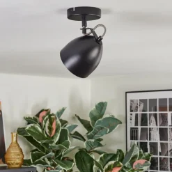 Lampes Dorées-hofstein Bjedstrup Plafonnier, Spot de plafond, Spot mural Noir, 1 lumière