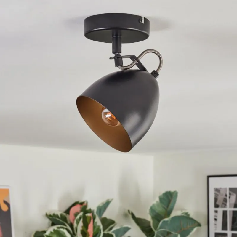 Lampes Dorées-hofstein Bjedstrup Plafonnier, Spot de plafond, Spot mural Noir, 1 lumière