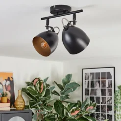 Lampes Dorées-hofstein Bjedstrup Plafonnier, Spot de plafond Noir, 2 lumières