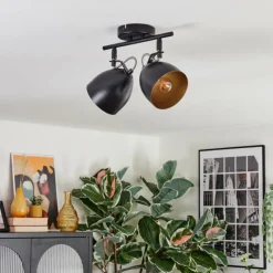 Lampes Dorées-hofstein Bjedstrup Plafonnier, Spot de plafond Noir, 2 lumières