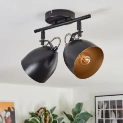 Lampes Dorées-hofstein Bjedstrup Plafonnier, Spot de plafond Noir, 2 lumières